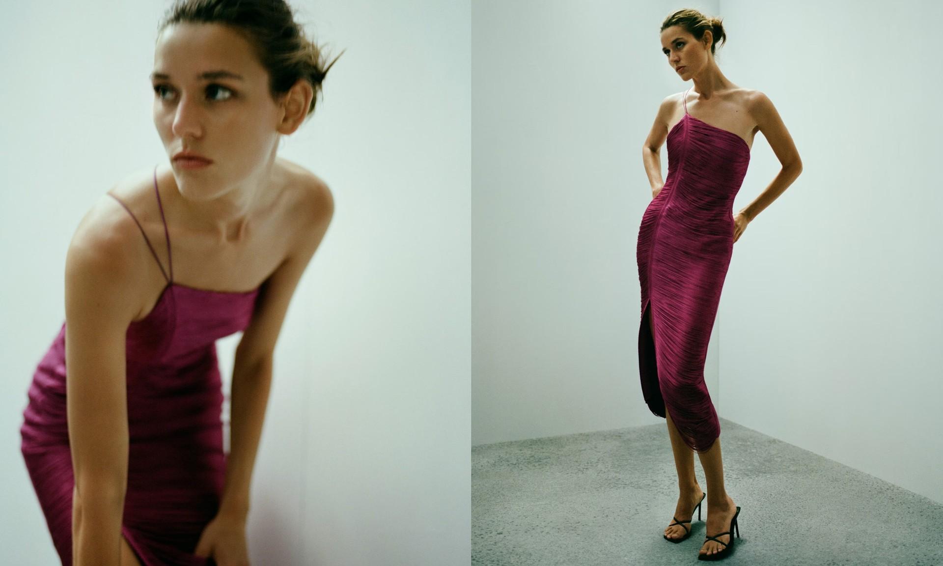 Asymmetrical Fringed Dress, AED 2,100 | Mango