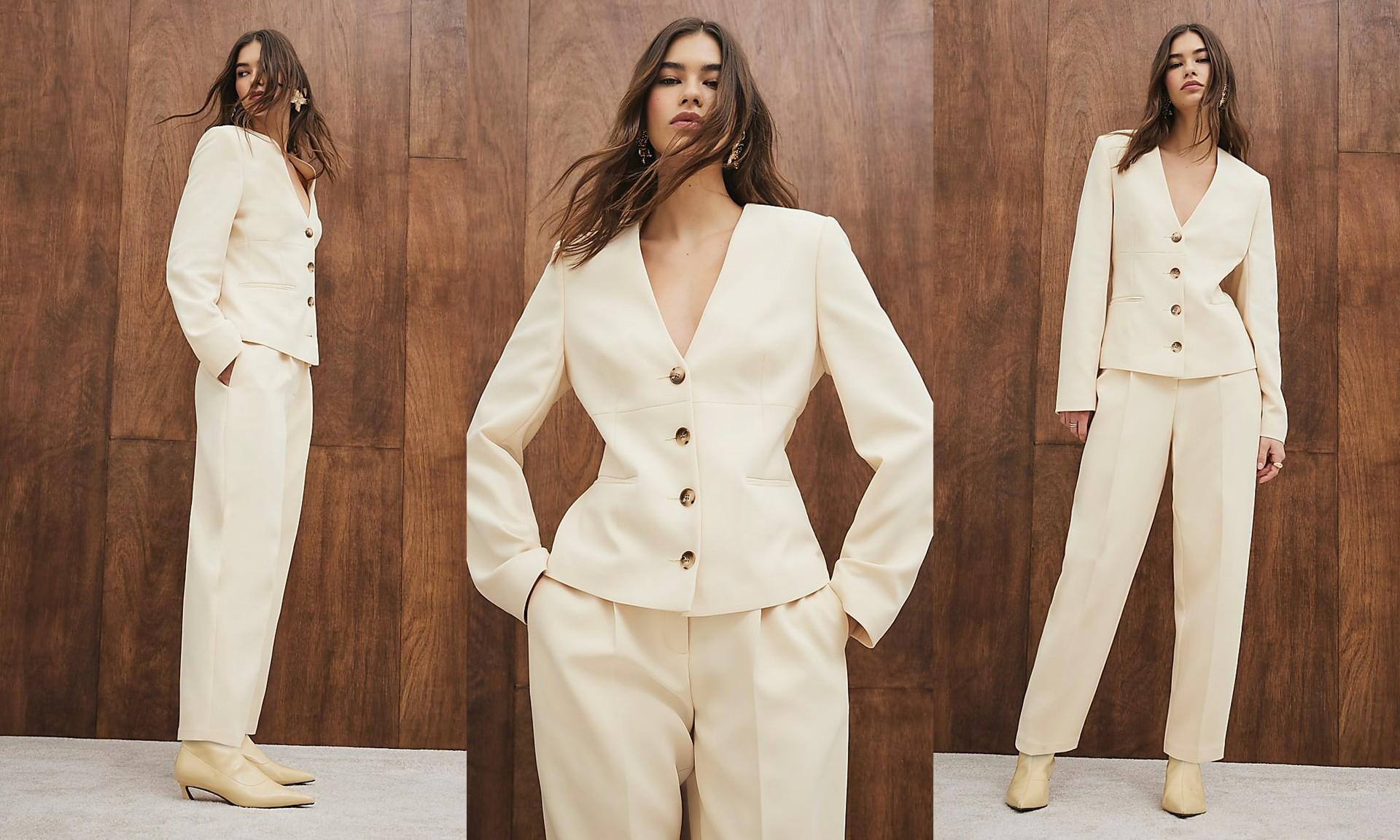 Yellow V Neck Button Front Blazer from River Island