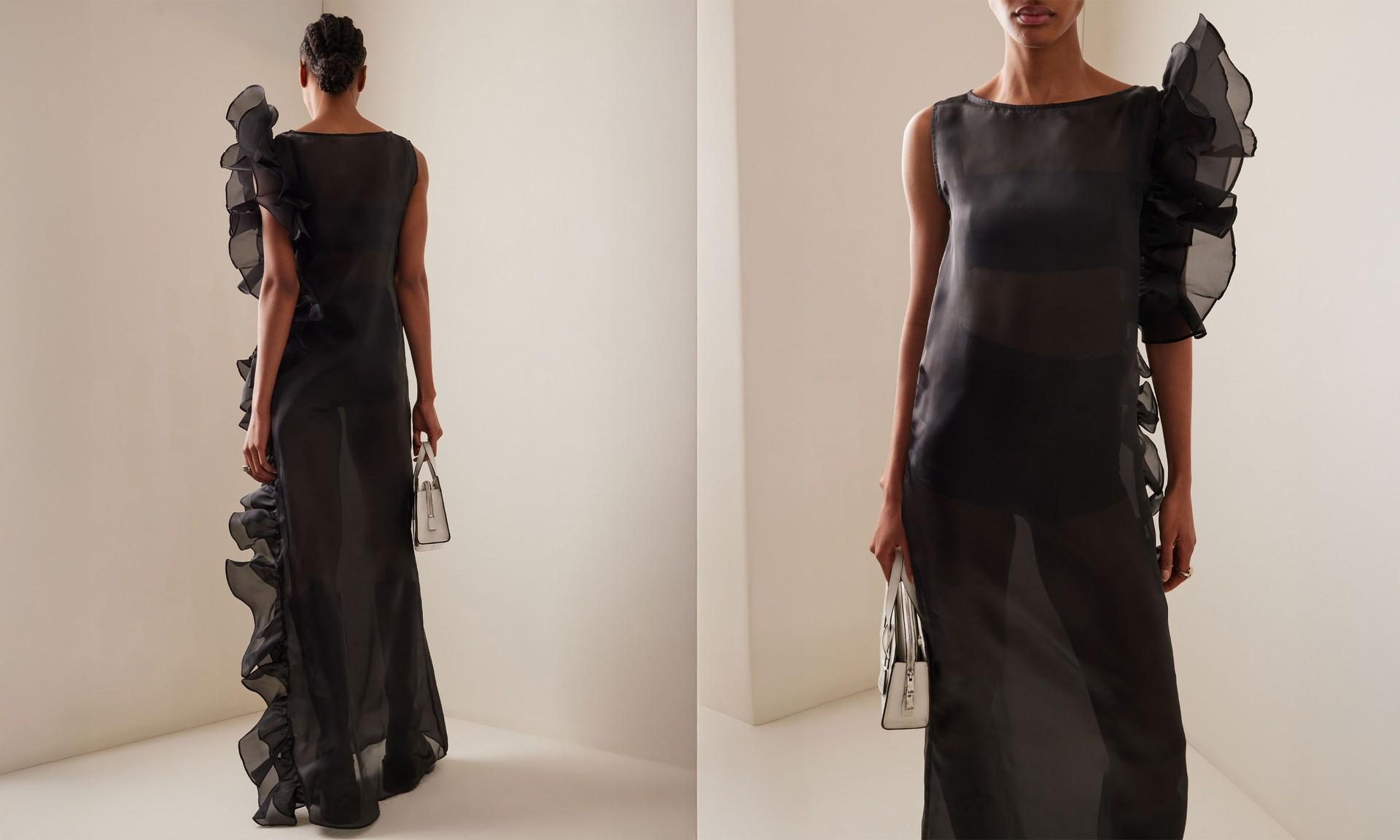 Bea Ruffled Sheer Maxi Dress from Marlies Grace