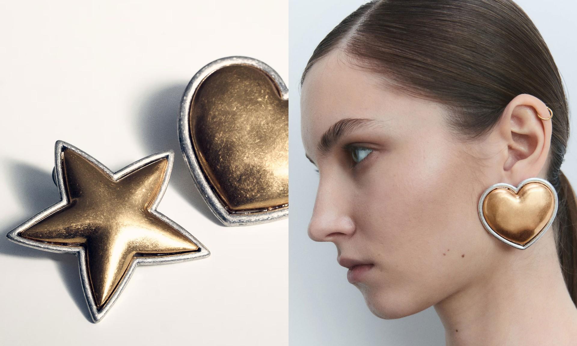 Combined-Shape Earrings from Mango