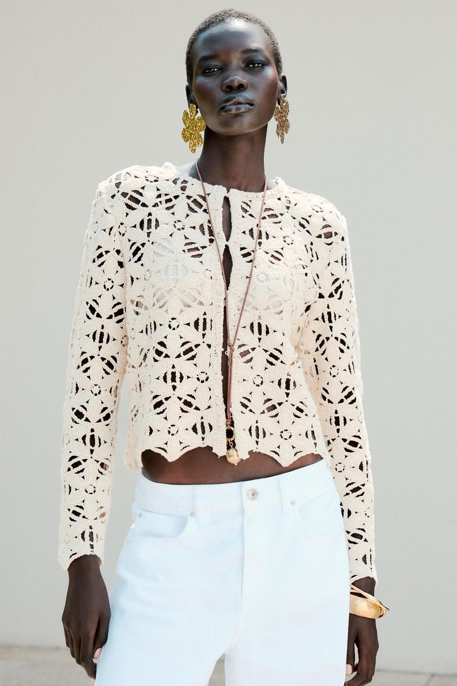 Sequinned Macramé Jacket from Zara