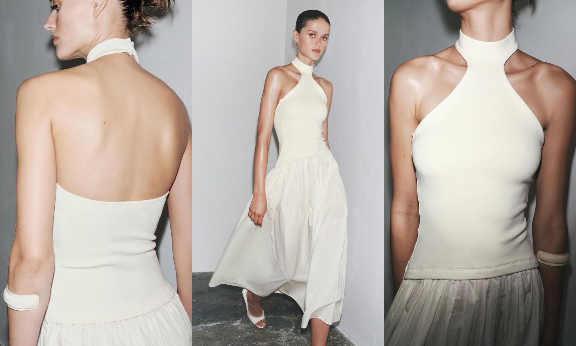 Halterneck Dress With Matching Detail from Zara