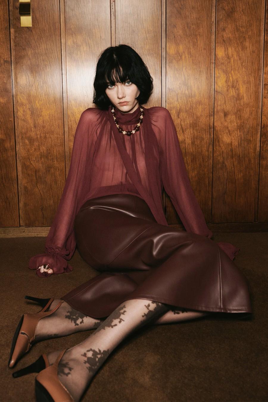 Semi-Transparent Blouse With Foulard from Mango