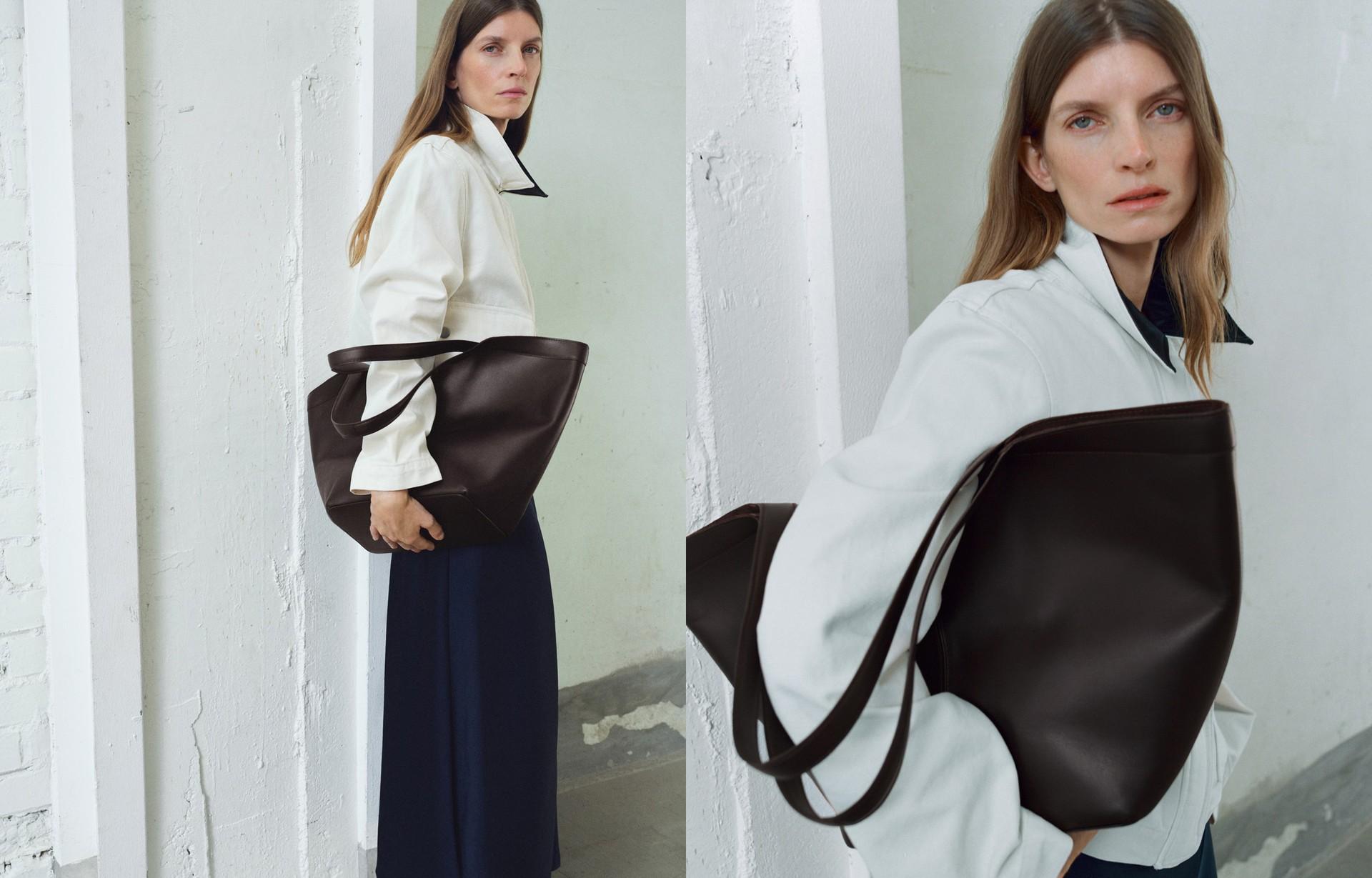 Large Leather Shoulder Bag from Mango