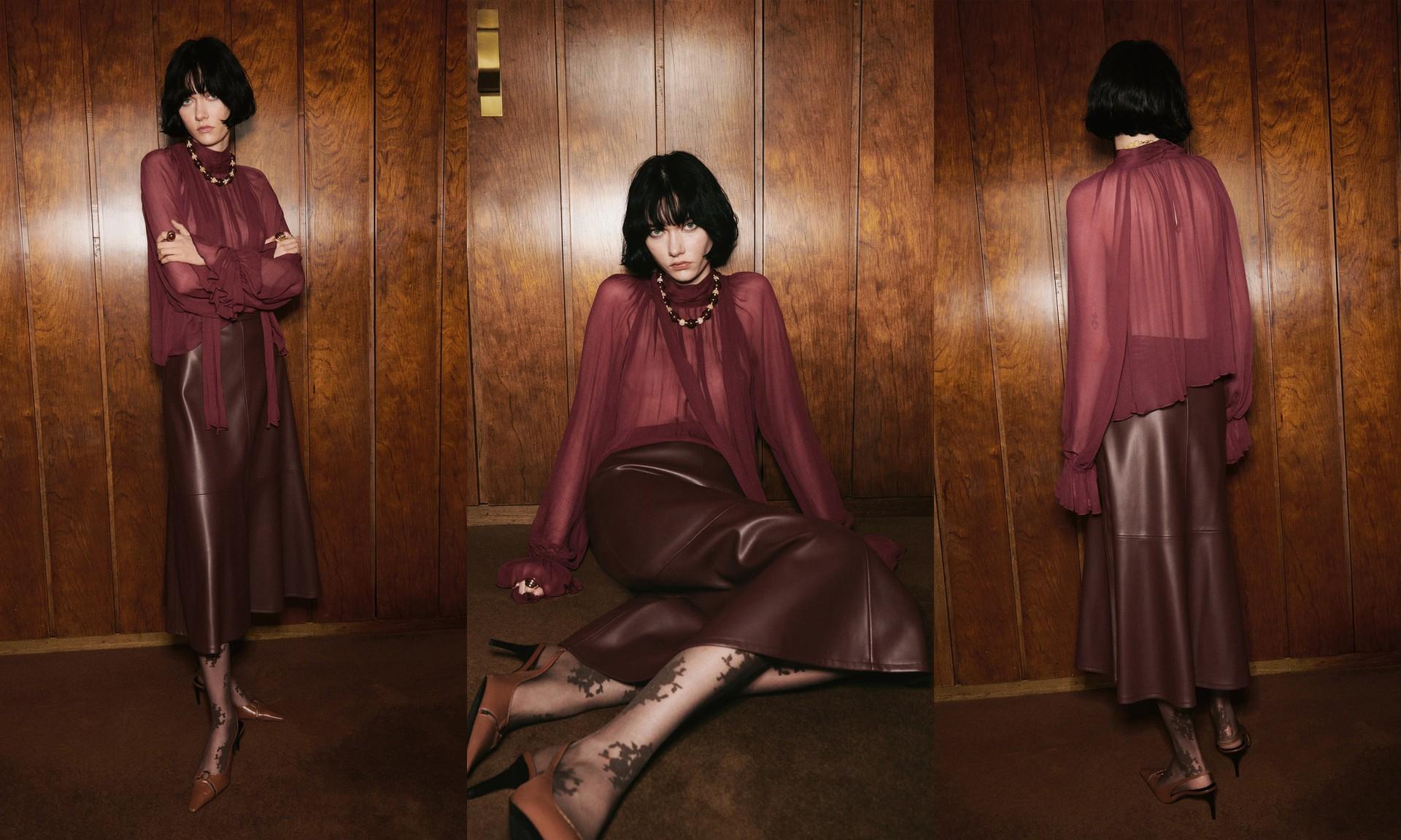 Semi-Transparent Blouse With Foulard, AED 369 | Mango