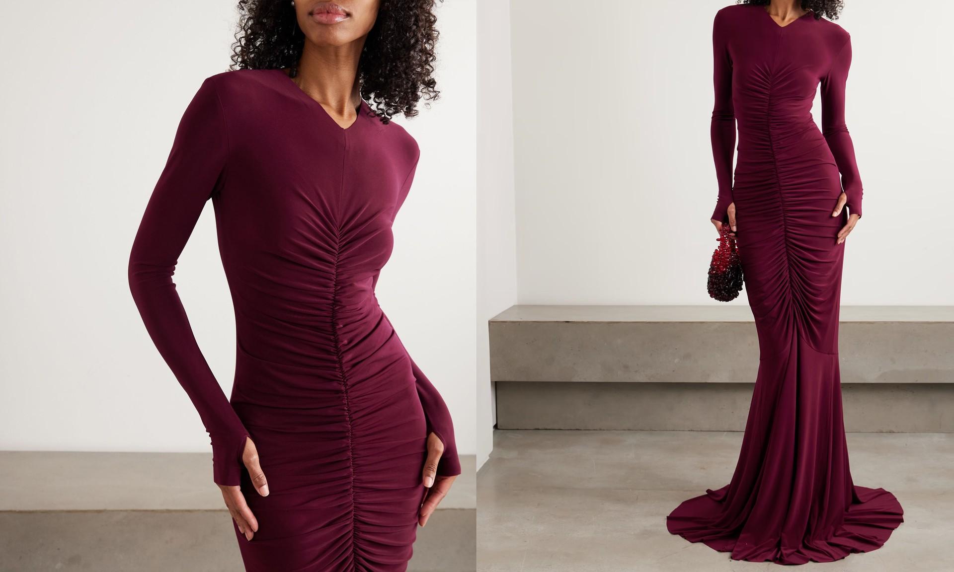 Ruched Stretch-Jersey Gown, AED 1,290 | Norma Kamali