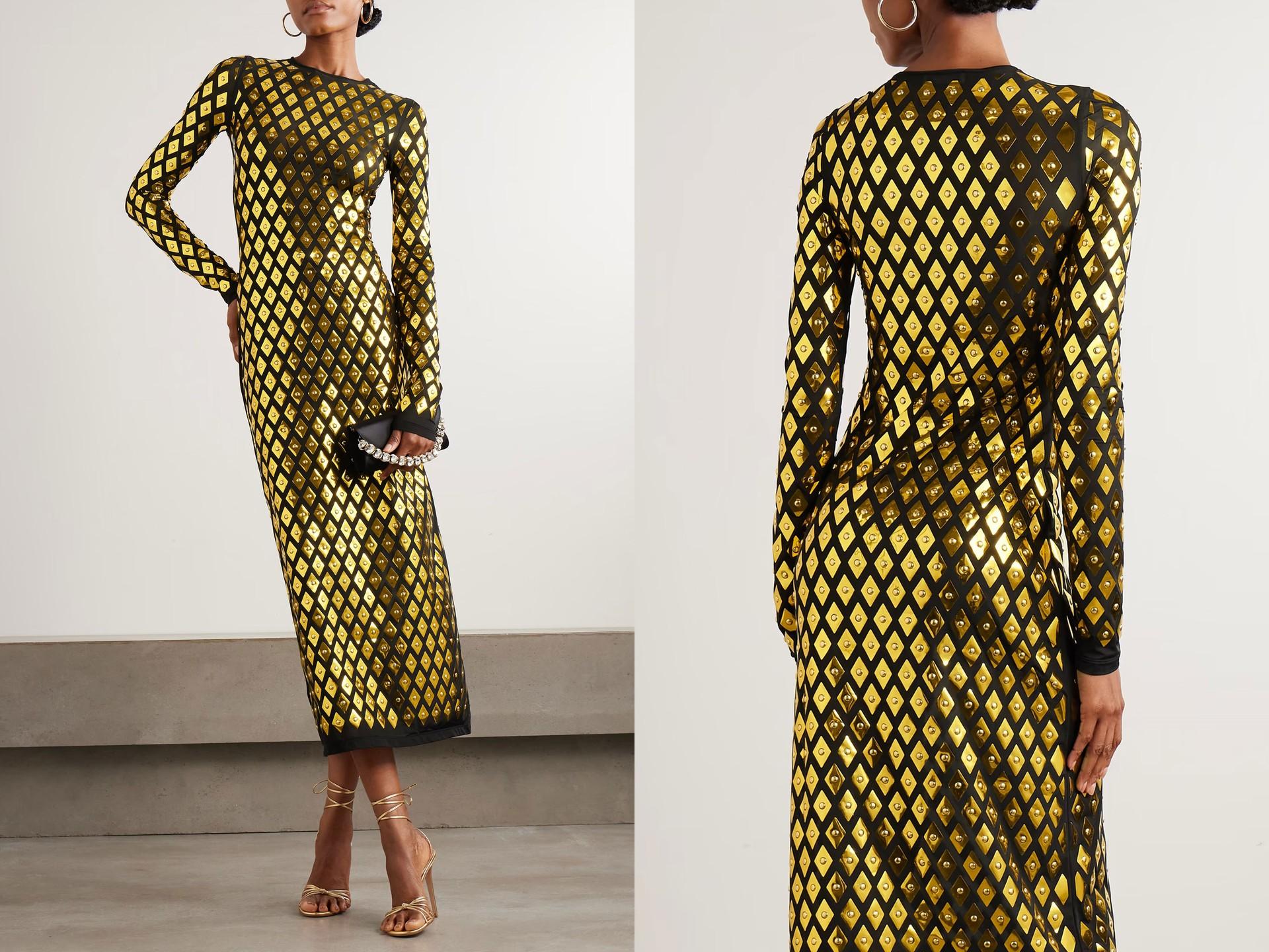 Embellished Stretch-Jersey Midi Dress from Rabanne