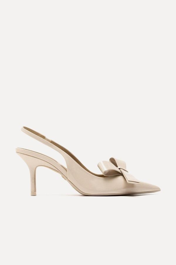 High-Heel Slingback Shoes With Bow from Zara