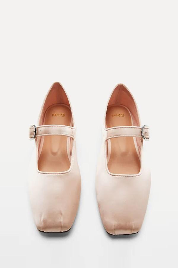 Satin Ballerinas With Buckle