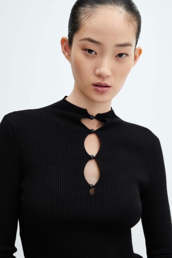 Ribbed Sweater With Buttons