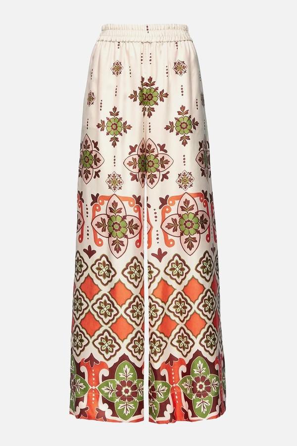 Printed Silk Palazzo Pants from La DoubleJ
