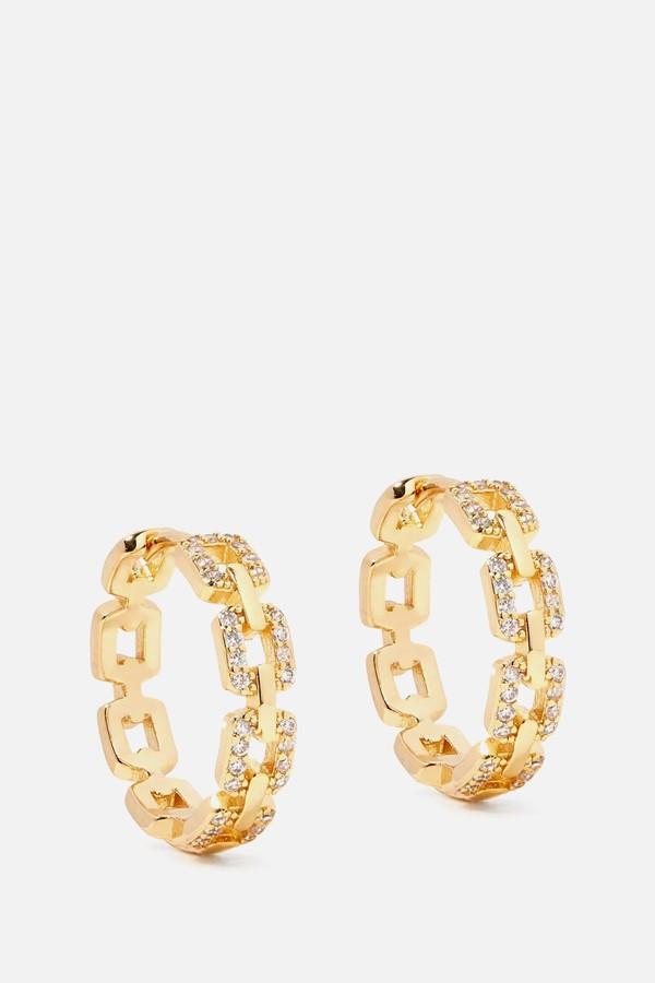 Link Hoop Earrings from CZ By Kenneth Jay Lane