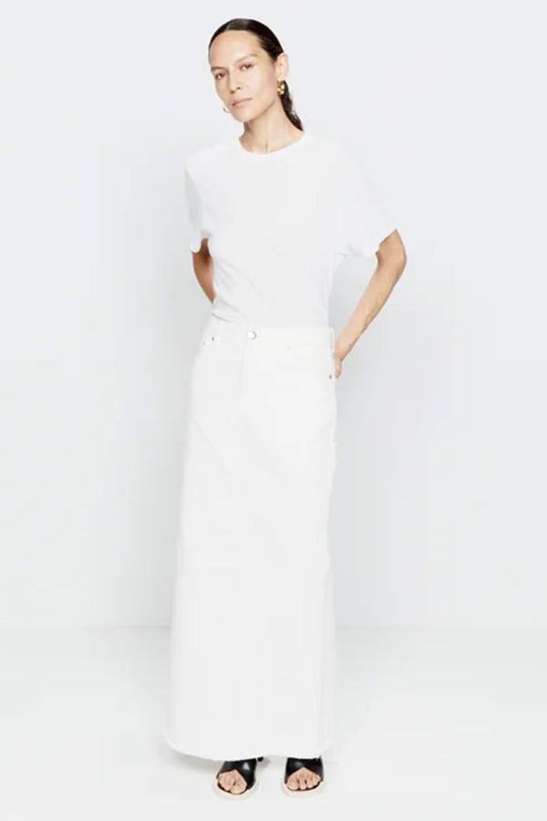 Split Back Denim Maxi Skirt from Raey