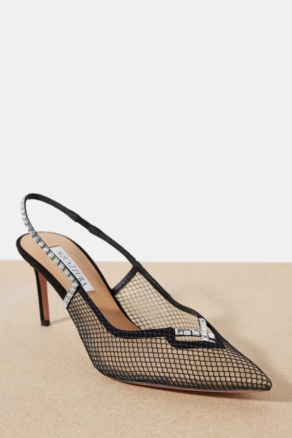 Forbidden Love 75 Mesh Slingback Pumps from Aquazzura