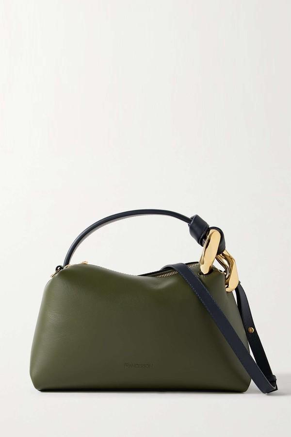 Chain-Embellished Two-Tone Leather Shoulder Bag from JW Anderson