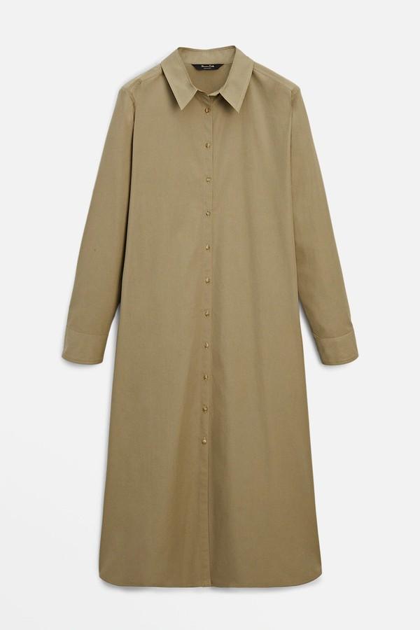 Poplin Shirt Dress With Openings