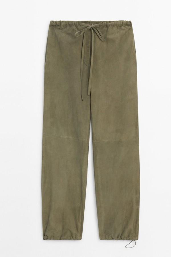 Suede Leather Jogger Trousers from Massimo Dutti