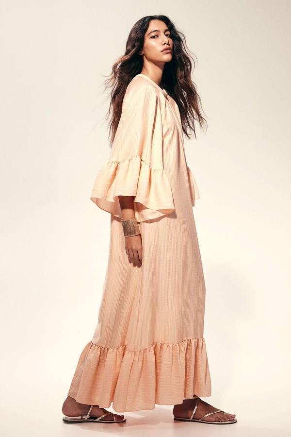 Frill-Trimmed Kaftan Dress