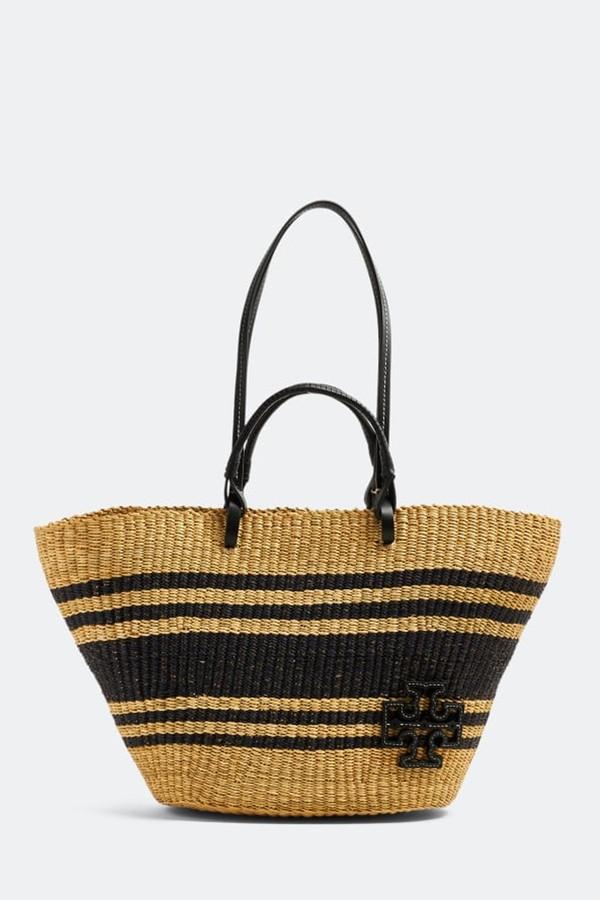 Ella Striped Basket Tote Bag from Tory Burch
