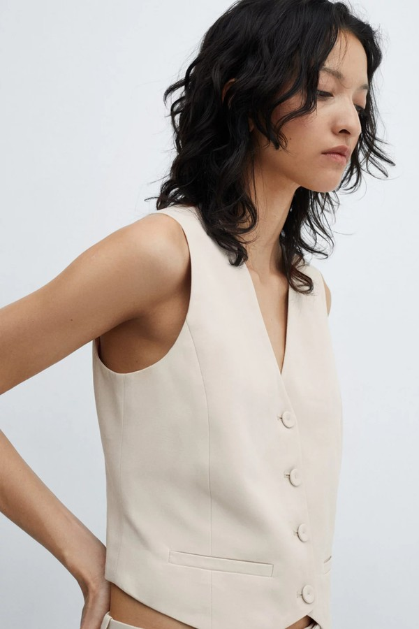 Suit Waistcoat With Buttons from Mango