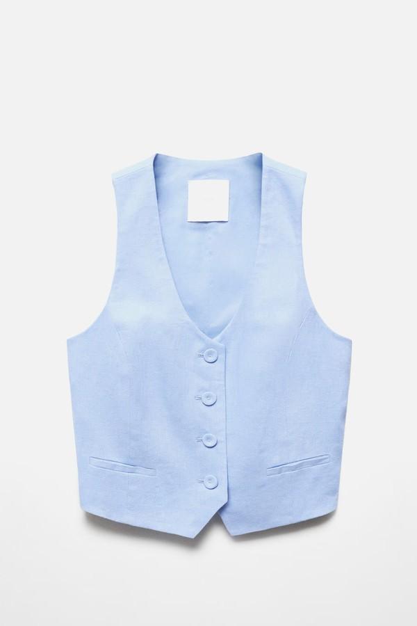 Linen Suit Waistcoat from Mango