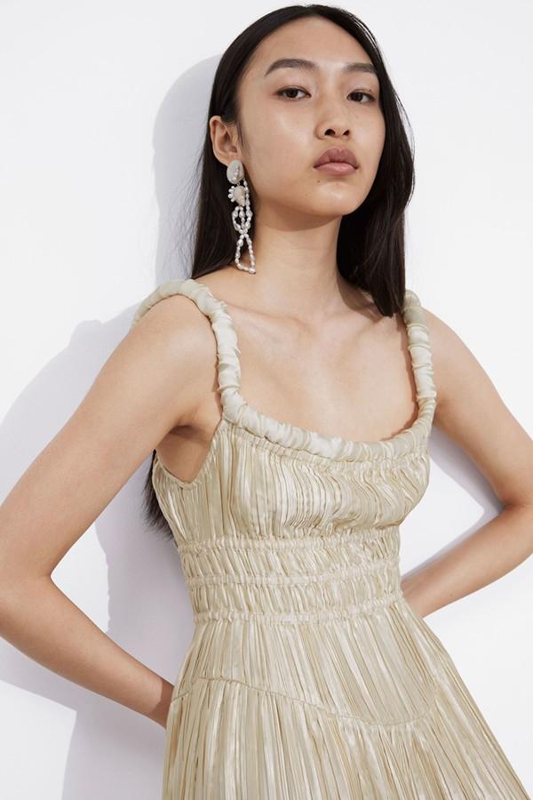 Shirred Satin Midi Dress from & Other Stories