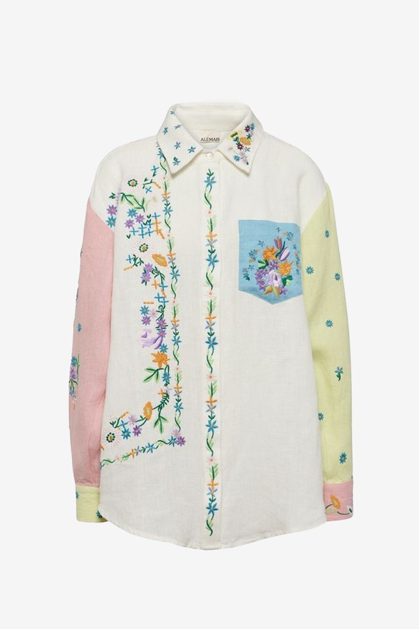 Willa Embroidered Linen Shirt from Alémais