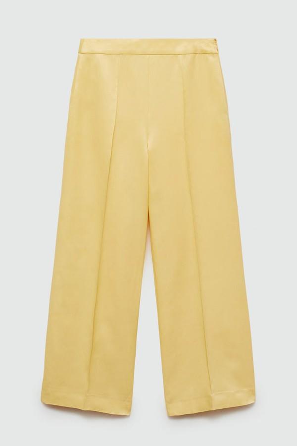 Flared Trousers With Pleated Detail