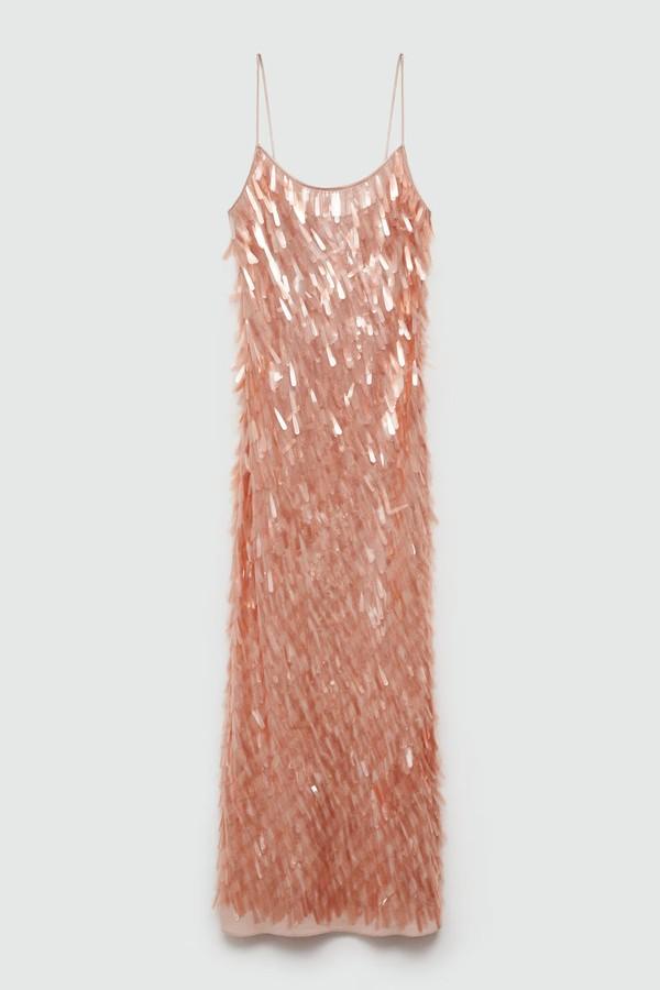 Low-Cut Teardrop Sequinned Dress