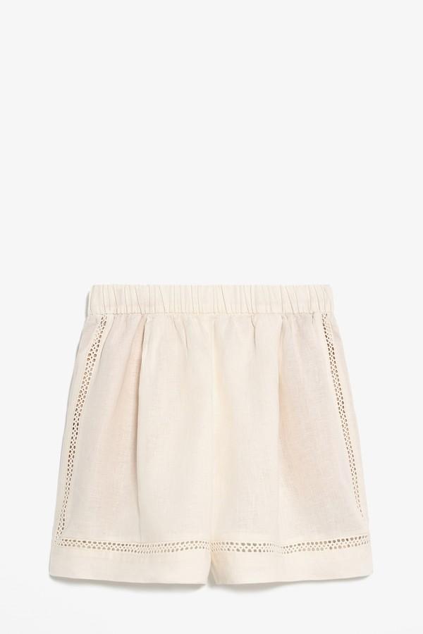100% Linen Embroidered Bermuda Shorts from Oysho