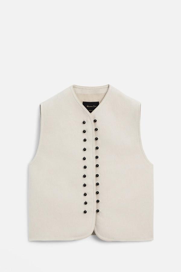 Button V-Neck Waistcoat