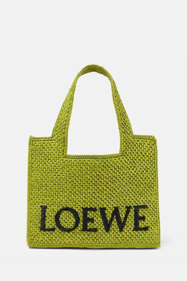 Font Small Raffia Tote Bag from Loewe x Paula's Ibiza