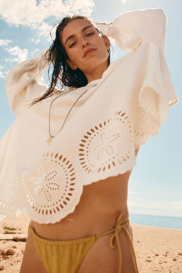 Open-Back Linen Blouse