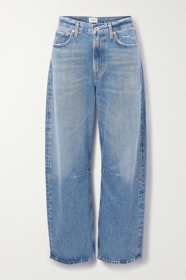 Miro Distressed High-Rise Barrel-Leg Recycled Jeans from Citizens Of Humanity