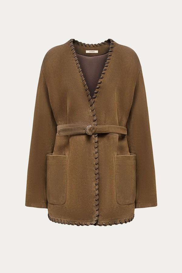 Leather Trim Suede Jacket from 12 Storeez