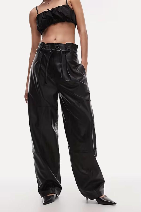 Deconstructed Leather Belted Trouser from ASOS