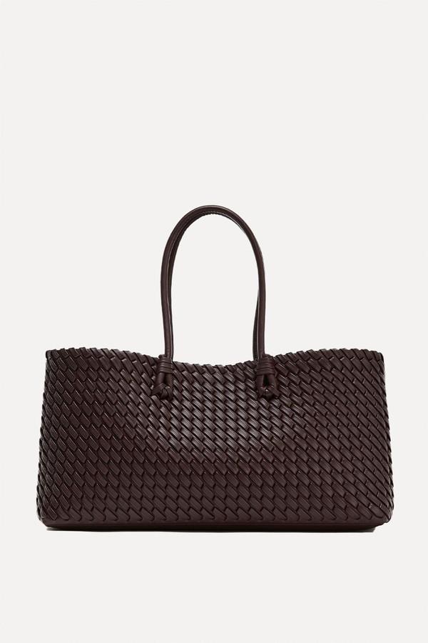 Braided Elongated Tote Bag from Zara