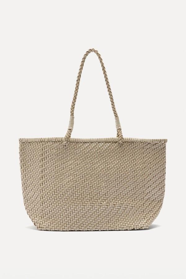 Woven Leather Shopper Bag from Parfois