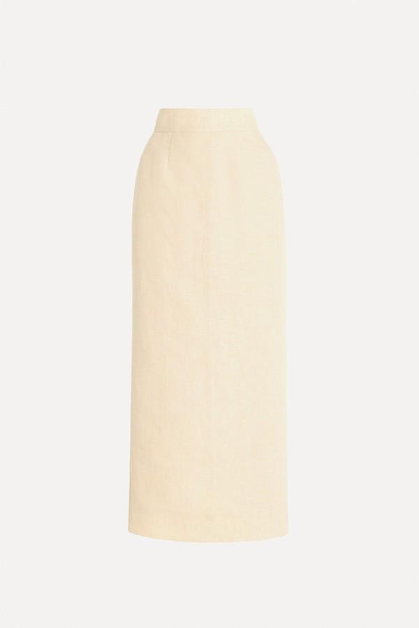 Emma High-Waisted Linen Midi Skirt from Posse