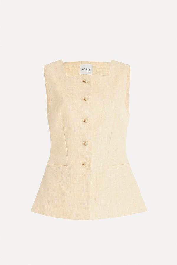 Rio Tailored Linen Vest from Posse