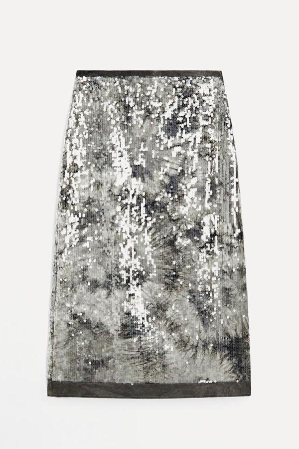 Midi Skirt With Sequins
