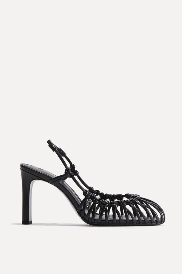 Knotted Heeled Slingbacks