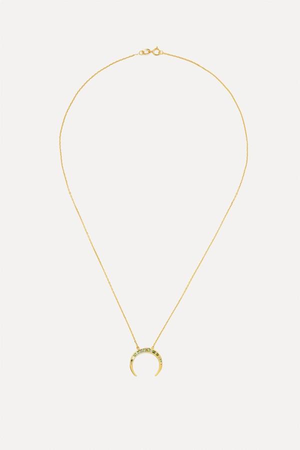 Baby Qamar Diamond & Tsavorite Necklace from Kamushki