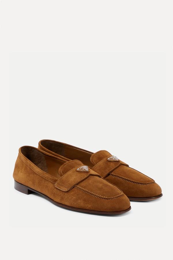 Logo Suede Loafers from Prada