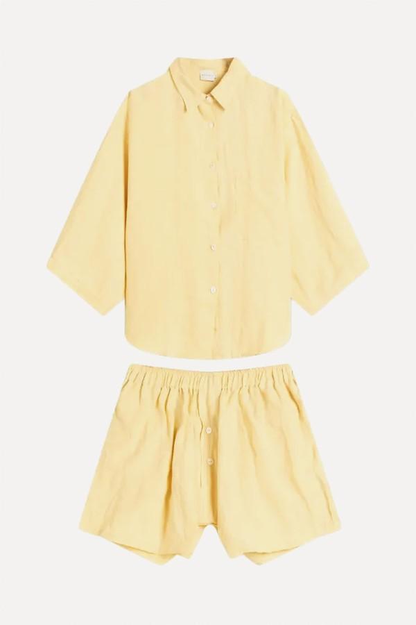 The 03 Washed-Linen Shirt & Shorts Set from DEIJI STUDIOS