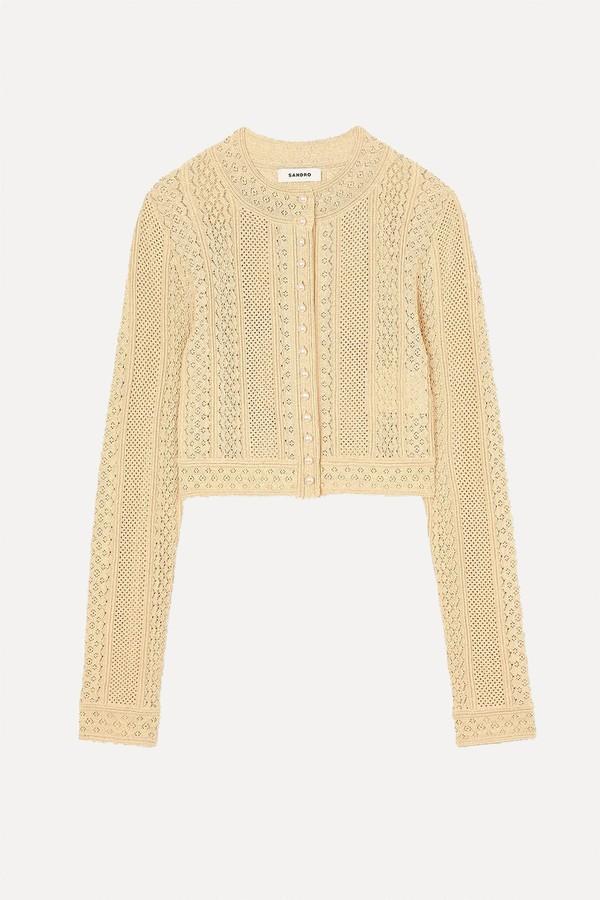 Divin Sheer Knit Cardigan from Sandro