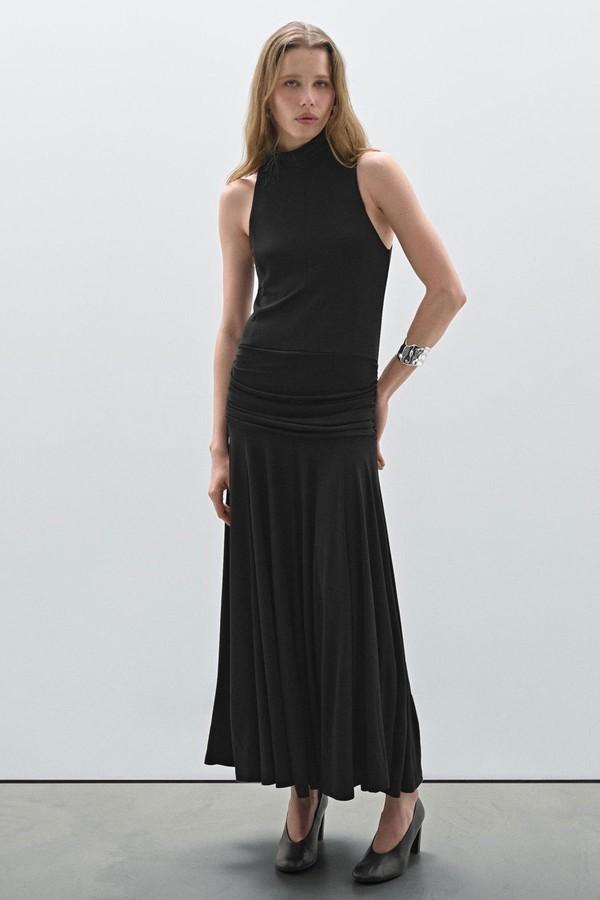 Halter Dress With Gathered Detail