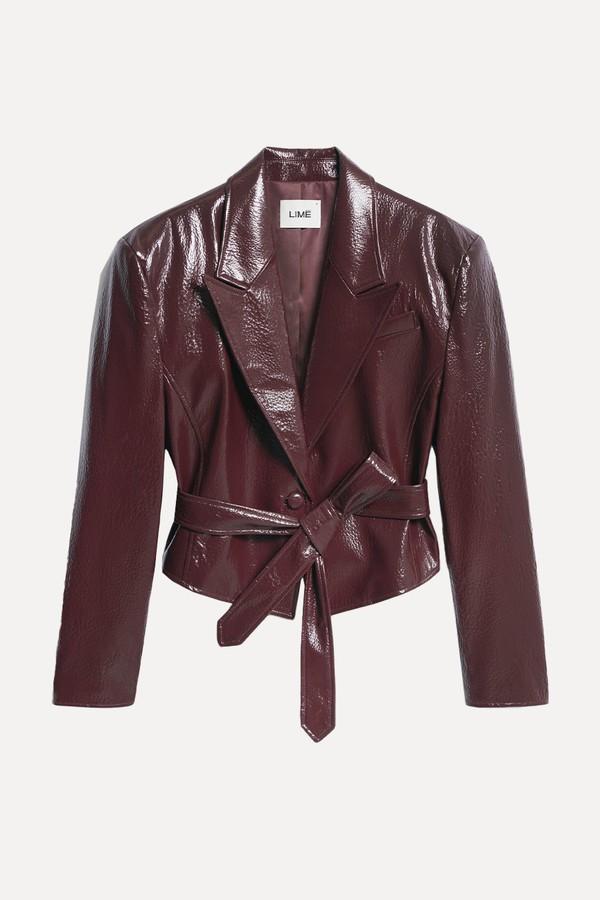 Belted Faux Leather Blazer from LIME