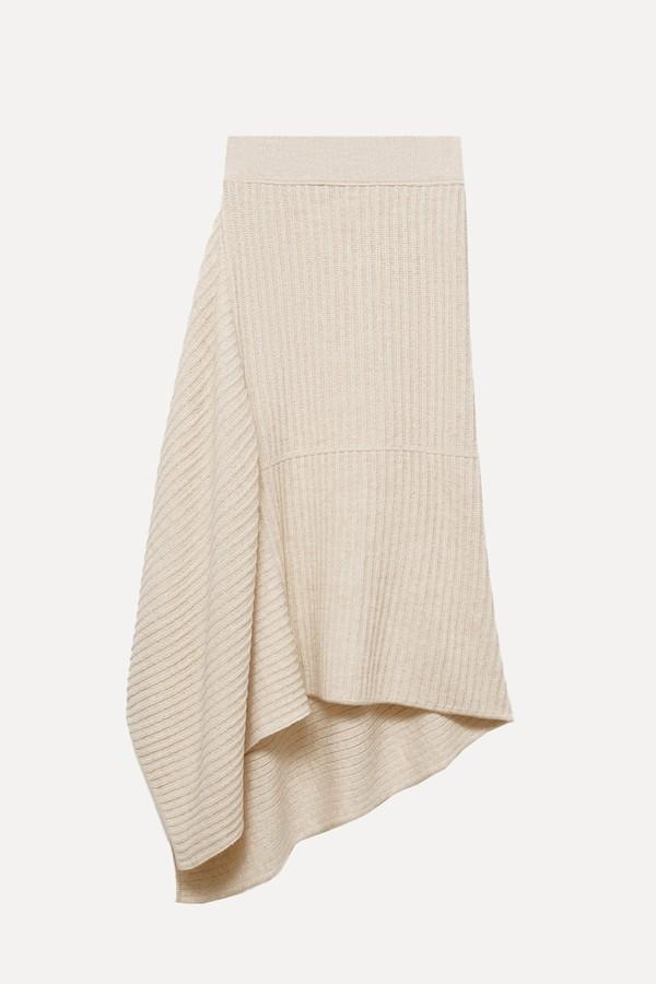 Asymmetrical Knitted Skirt from Mango
