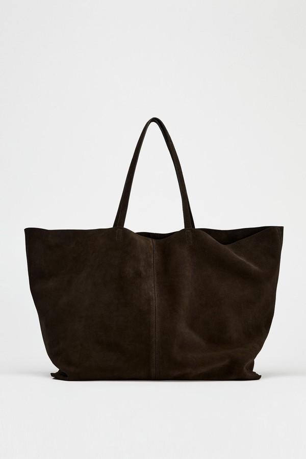 Suede Maxi Tote Bag from Zara
